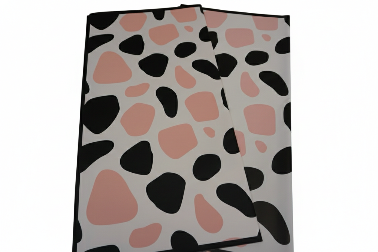 Pink Cow Print Bouquet Wrapping Paper