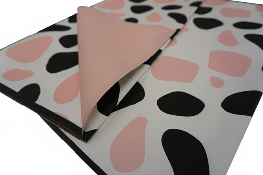 Pink Cow Print Bouquet Wrapping Paper