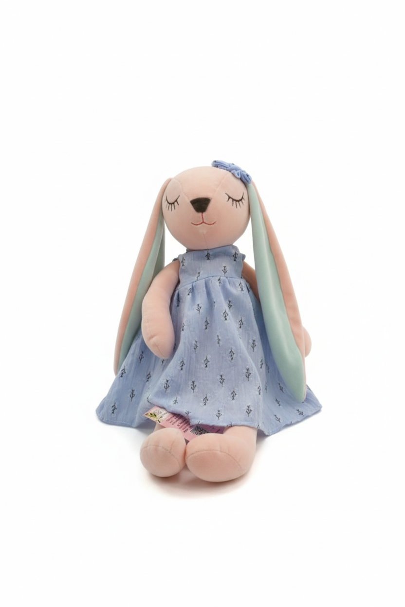 21" (Blue) Sleepy Floral Bunny Plush