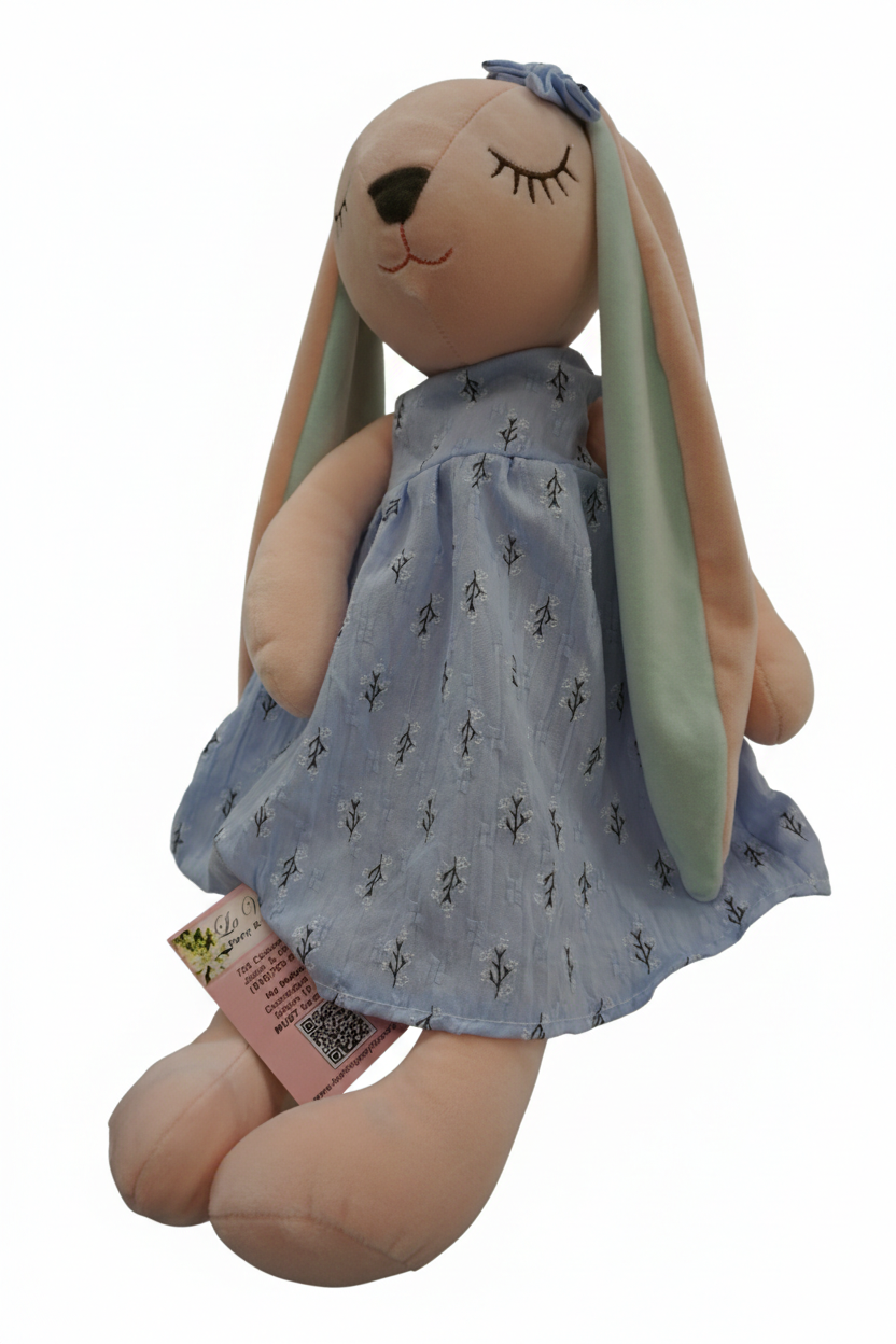 21" (Blue) Sleepy Floral Bunny Plush