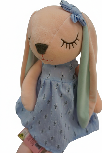 21" (Blue) Sleepy Floral Bunny Plush