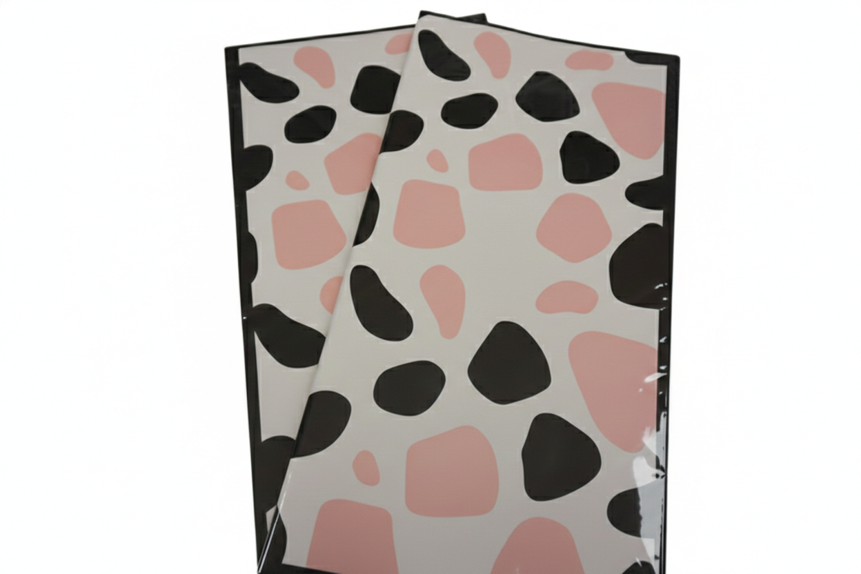 Pink Cow Print Bouquet Wrapping Paper