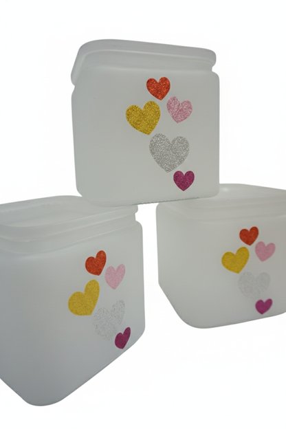 5" Heart-Embellished Frosted Vase